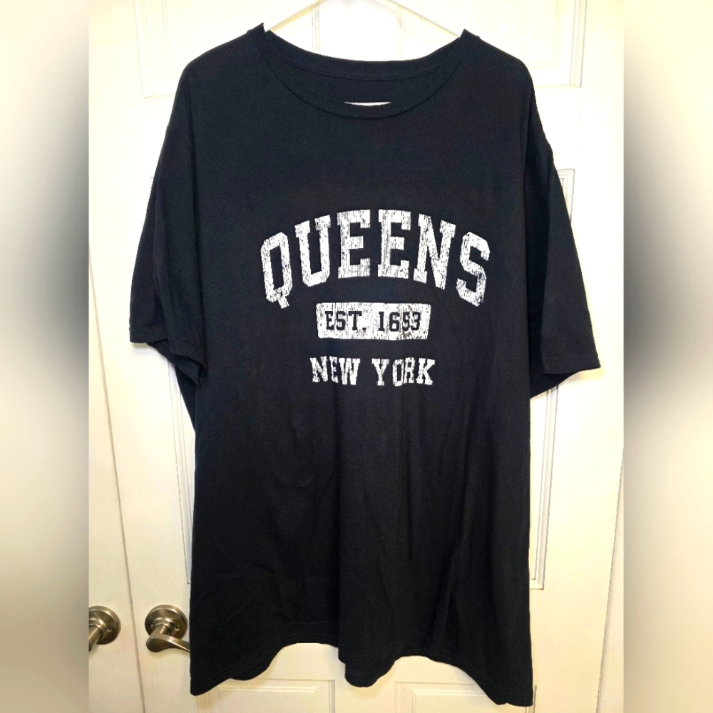 Queens New York 100% Cotton Novelty Tshirt- Men's Big & Tall Size 2XLT